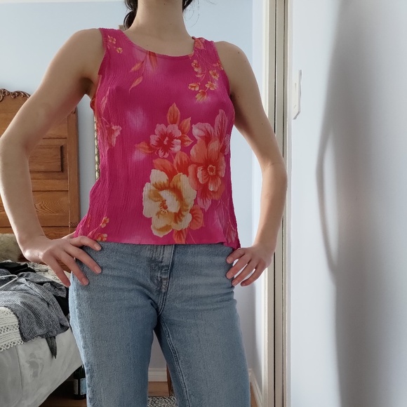 pink silk top - Picture 1 of 4